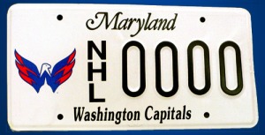 Washington Capitals Maryland license plate